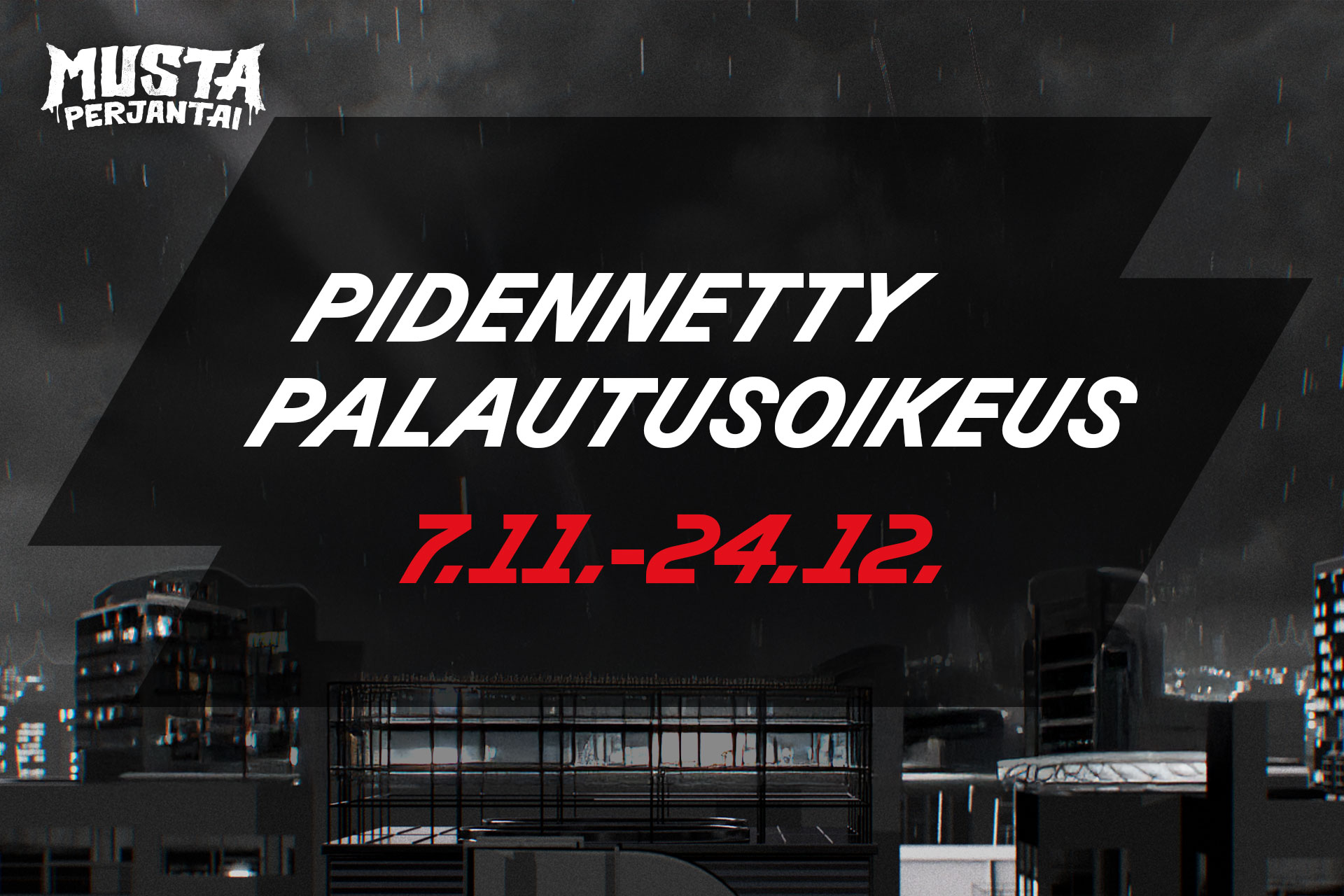 Pidennetty palautusoikeus 7.11.–24.12.