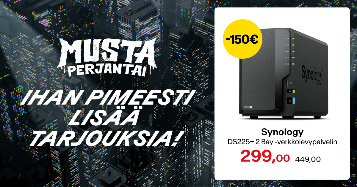 Synology DS225+ 2 Bay verkkolevypalvelin -150 €