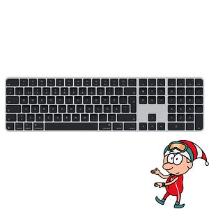 Apple Magic Keyboard Touch ID:llä ja numero­näppäimistöllä -langaton näppäimistö, suomi/ruotsi, mustat näppäimet (MXK83)