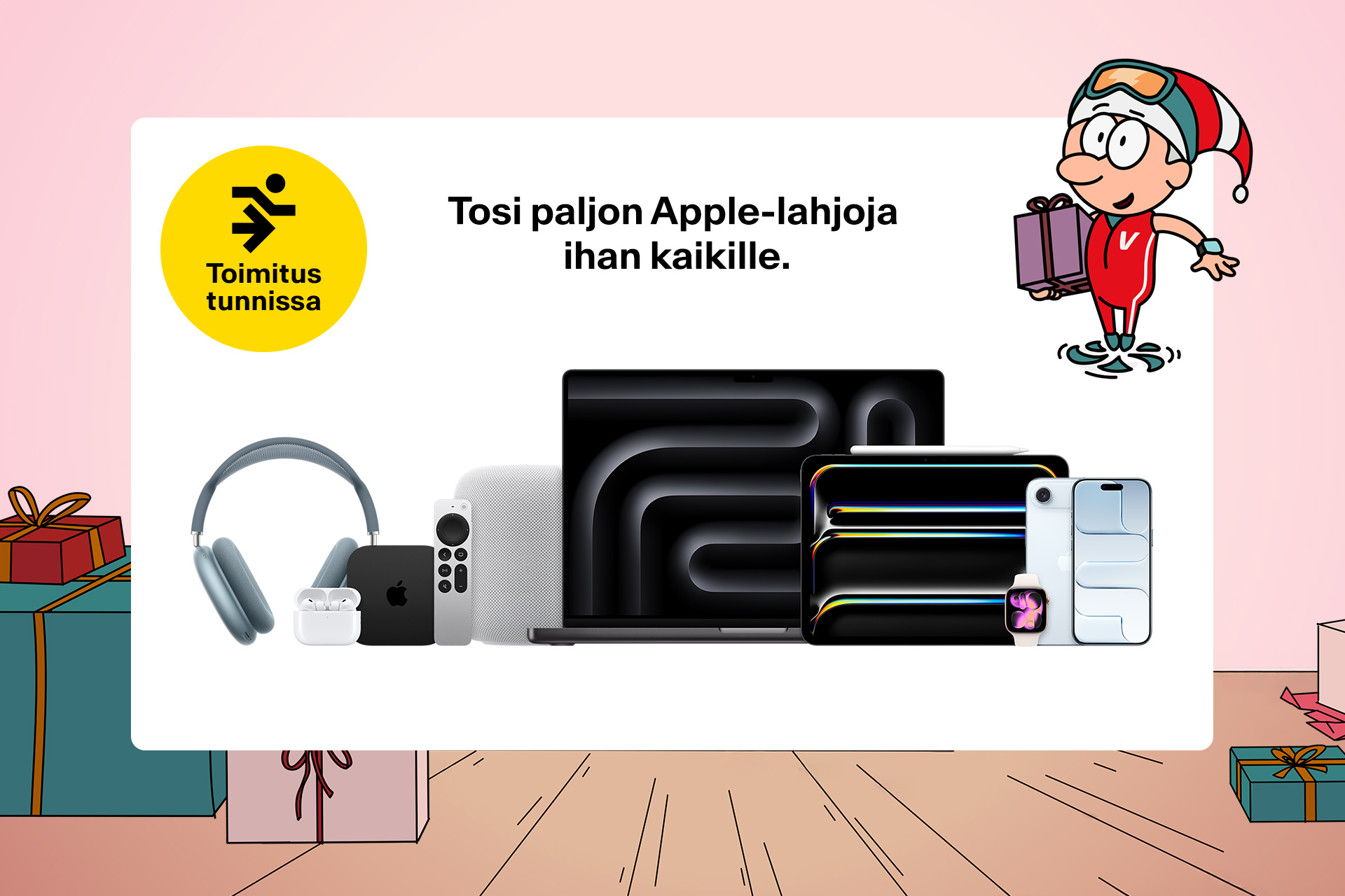 Tosi paljon Apple-lahjoja ihan kaikille.