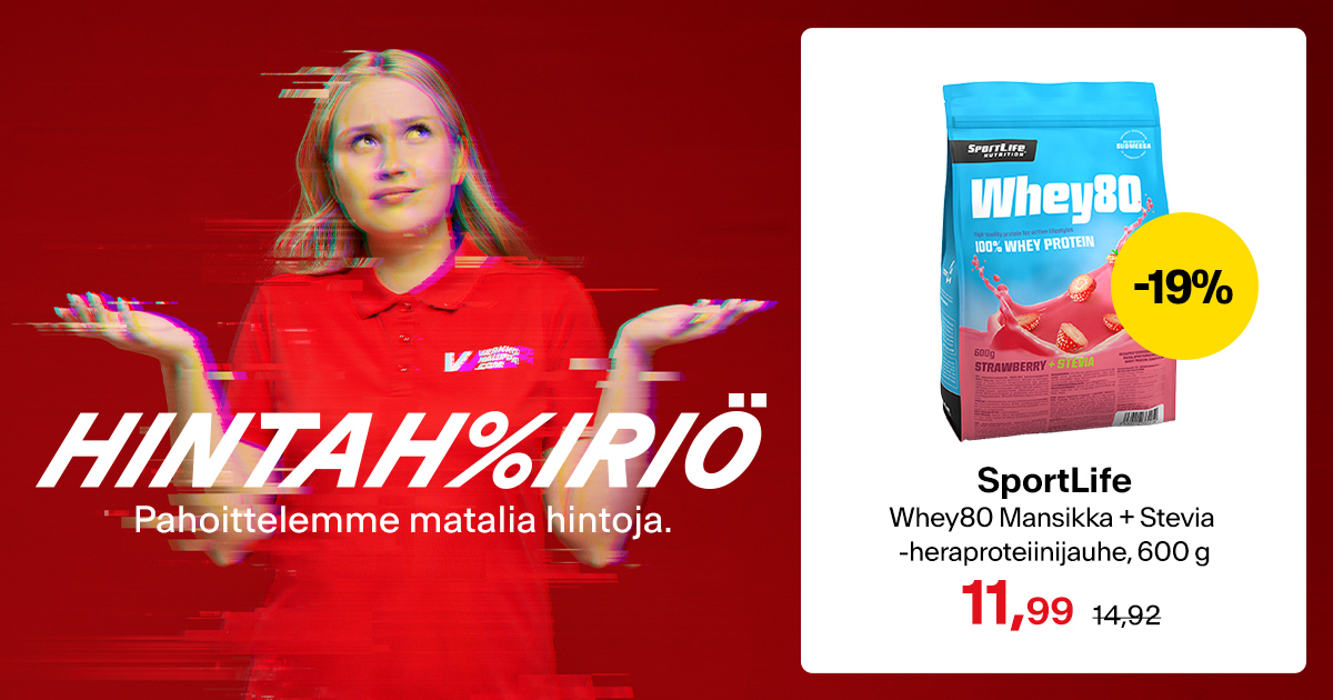 Hintahäiriö – SportLife Whey80 -heraproteiinijauheet