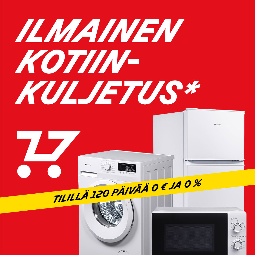 Ilmainen kotiinkuljetus* ja Tilillä 120 päivää