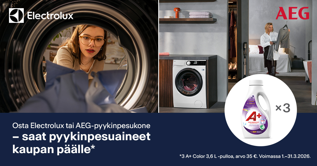 AEG- ja Electrolux – vuoden pyykinpesuaineet kaupan päälle*
