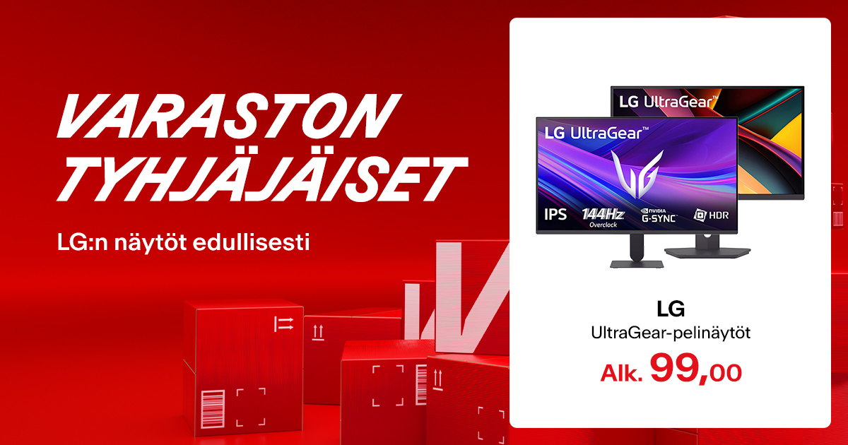 LG UltraGear-pelinäytöt – alk. 99,00 €