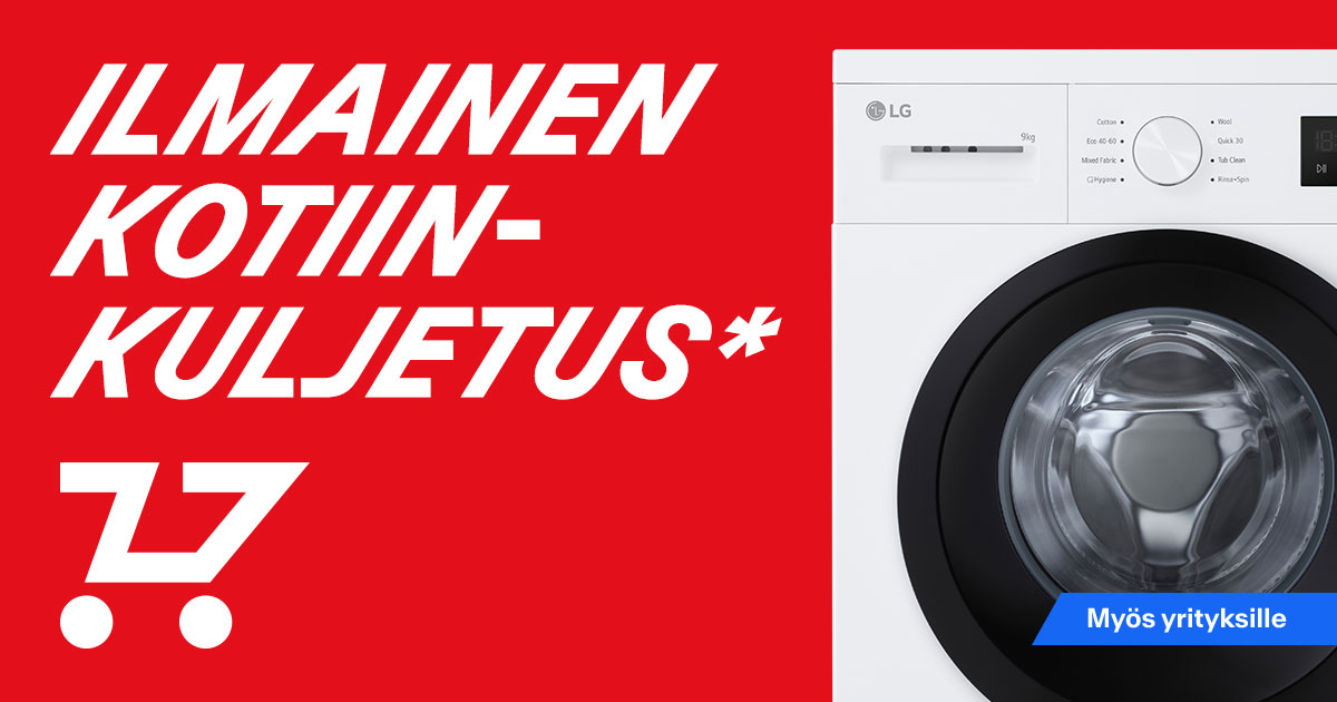 Ilmainen kotiinkuljetus* pyykinpesukoneille