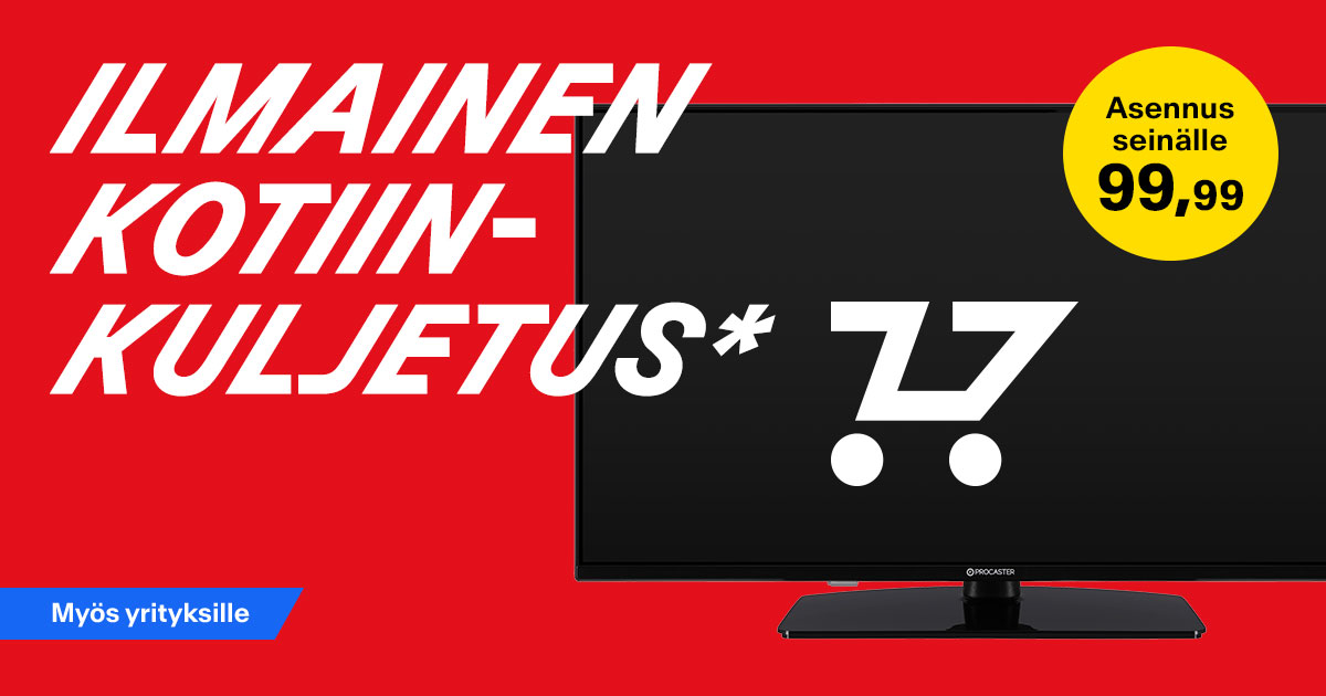Ilmainen kotiinkuljetus* valikoiduille televisioille, soundbareille ja Blu-ray-soittimille