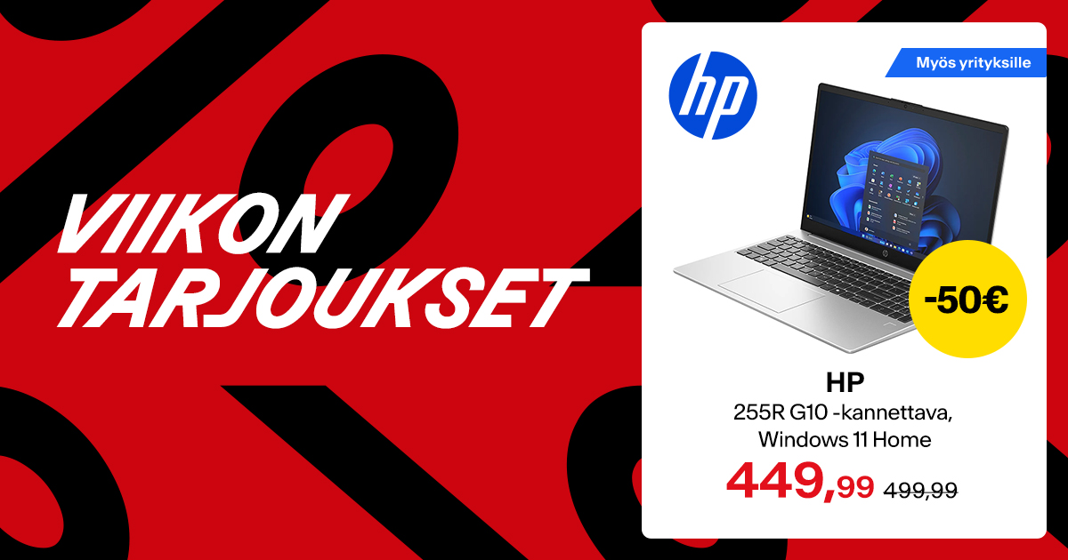 Viikon tarjoukset – HP 255R G10 -kannettava Windows 11 Home -50 €