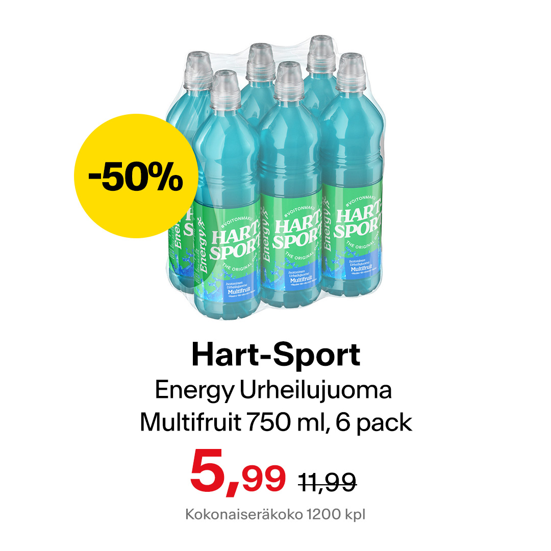 Hart-Sport Energy Urheilujuoma Multifruit 750 ml, 6 pack
