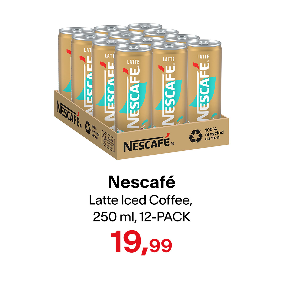 Nescafé Latte Iced Coffee, 250 ml, 12-PACK