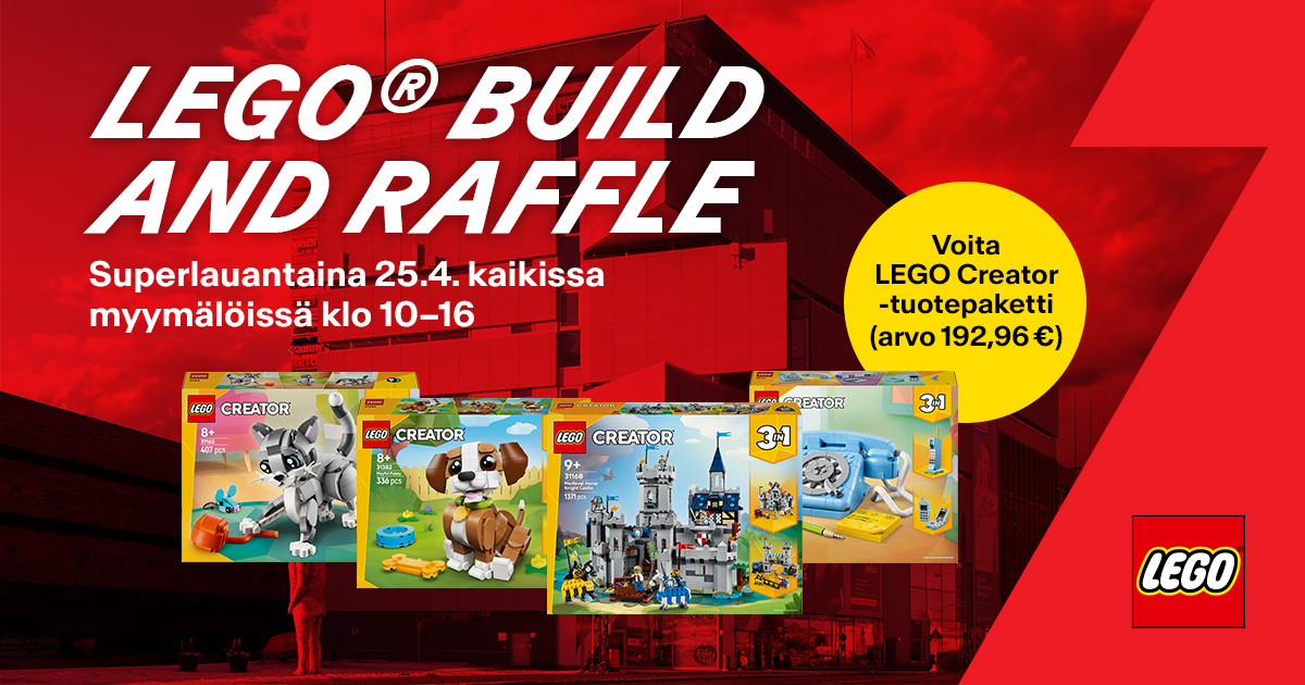 LEGO® Build and Raffle – Voita LEGO Creator -tuotepaketti (arvo 192,96 €)