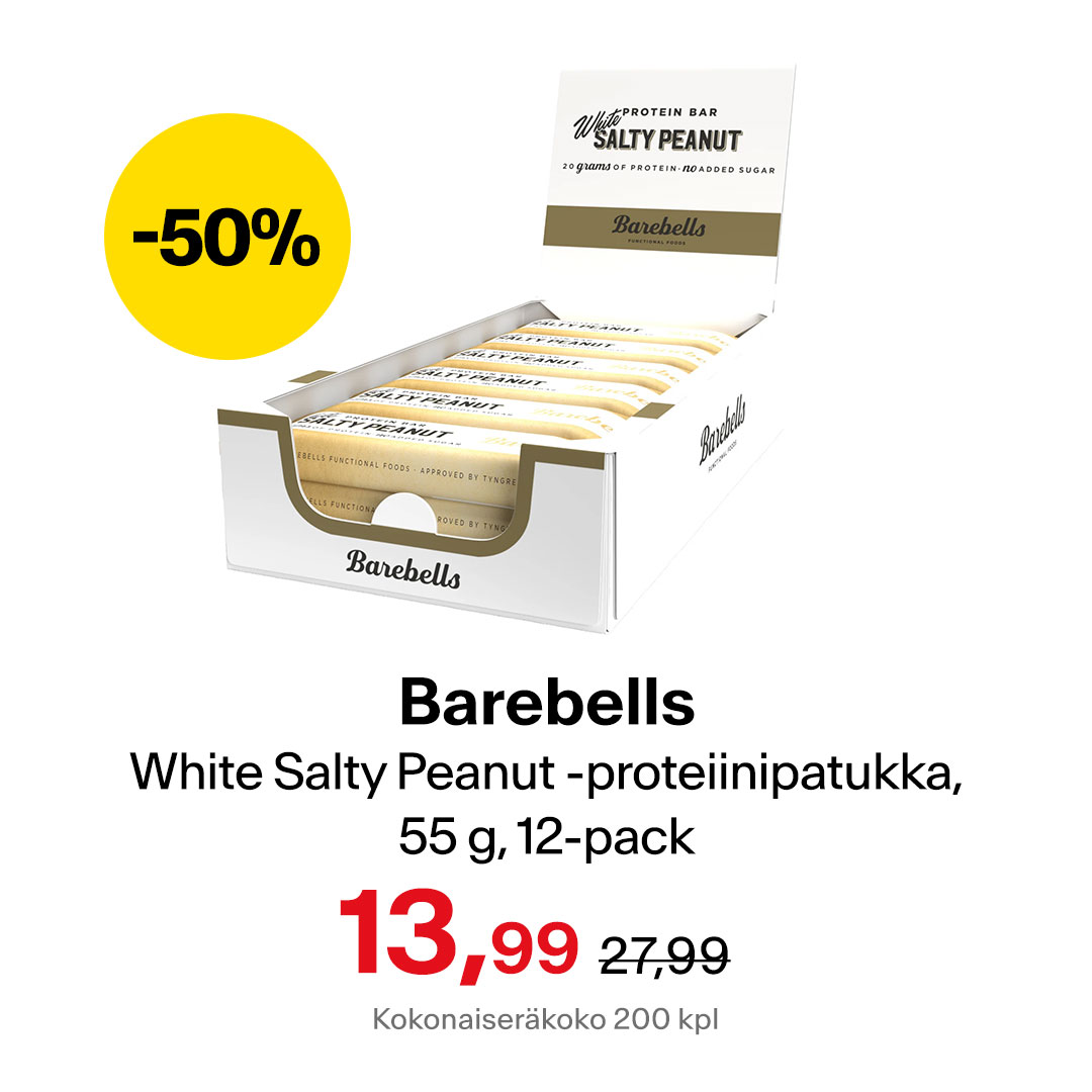 Barebells White Salty Peanut -proteiinipatukka, 55 g, 12-pack