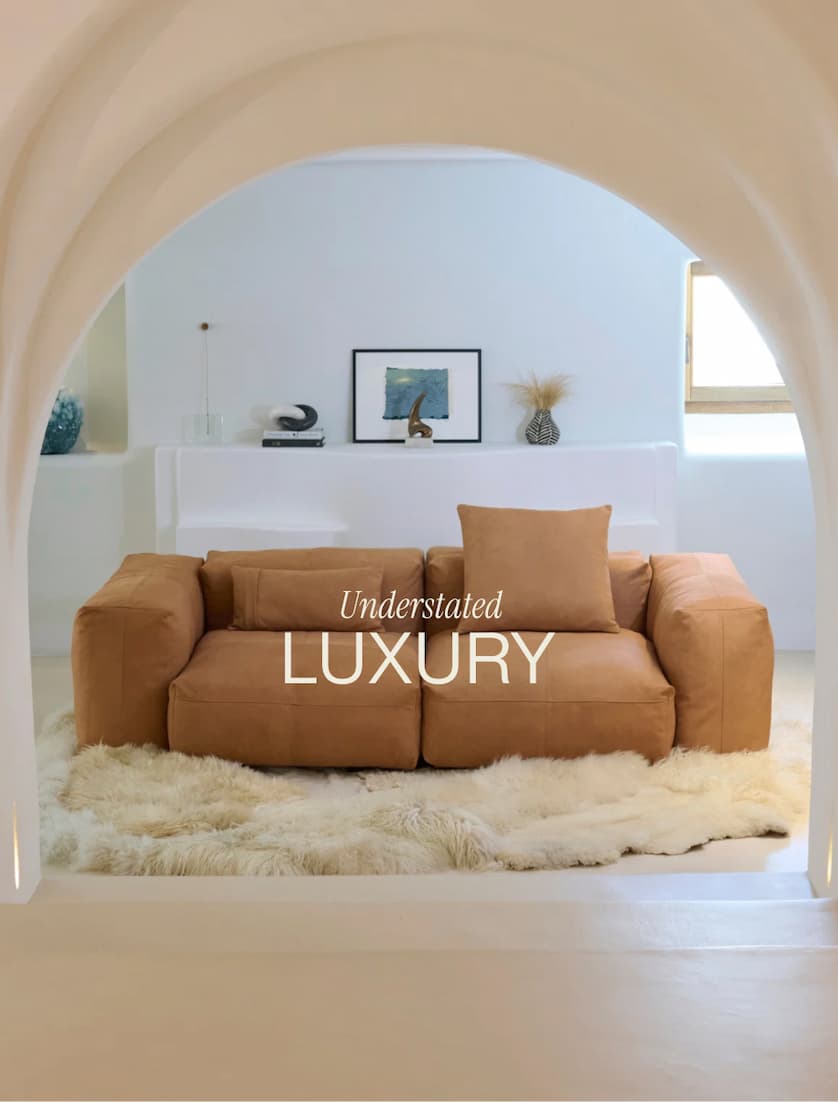 Leather sofa look