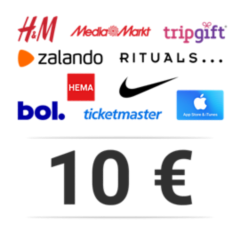 Shopping voucher t.w.v. 10 €