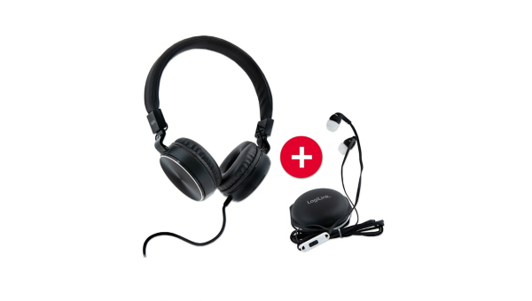 LogiLink headset & oordopjes set