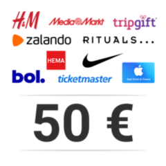 Shopping voucher t.w.v. 50 €