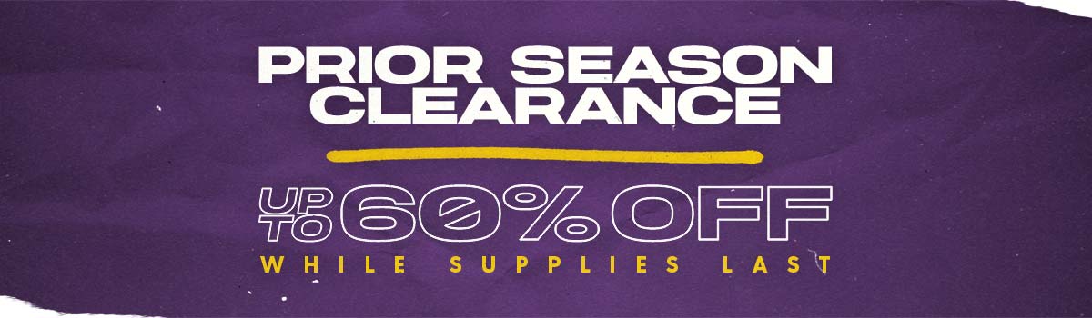 Prior Season Clearance Up To 60% Off (While Quantities Last)