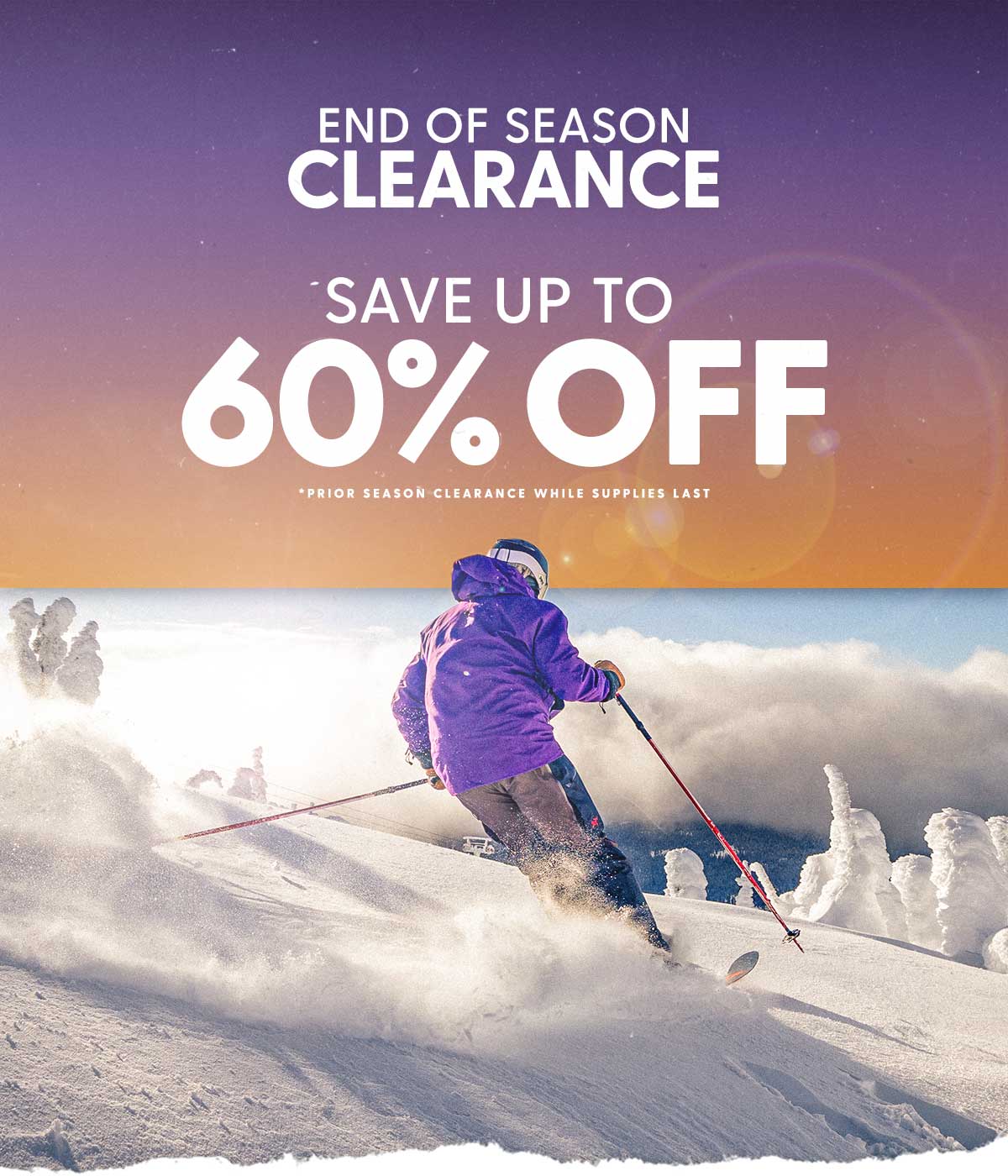 End of Season Clearance - Up To 60% Off