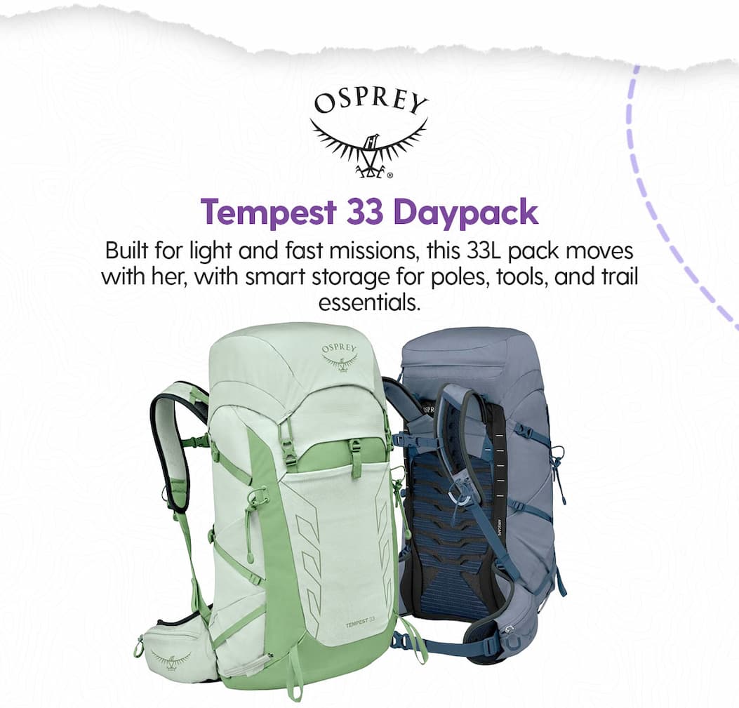 Shop Osprey Women's Tempest 33 Daypack - Built for her light-and-fast missions—this 33L pack moves with her, with smart storage for poles, tools, and trail essentials.