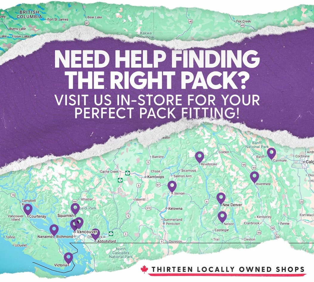 Need Help Finding the Right Pack? Visit us in-store for your perfect pack fitting!