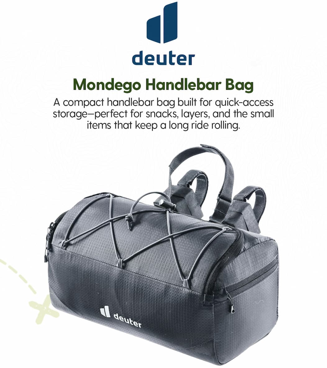 Deuter Mondego Handlebar Bag - A compact handlebar bag built for quick-access storage—perfect for snacks, layers, and the small items that keep a long ride rolling.