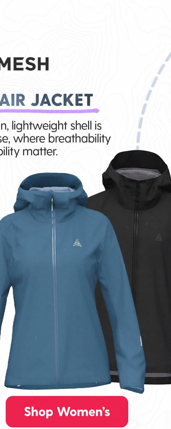 7mesh Women's Guardian Air Jacket: This advanced design, lightweight shell is built for high-output use, where breathability and packability matter.