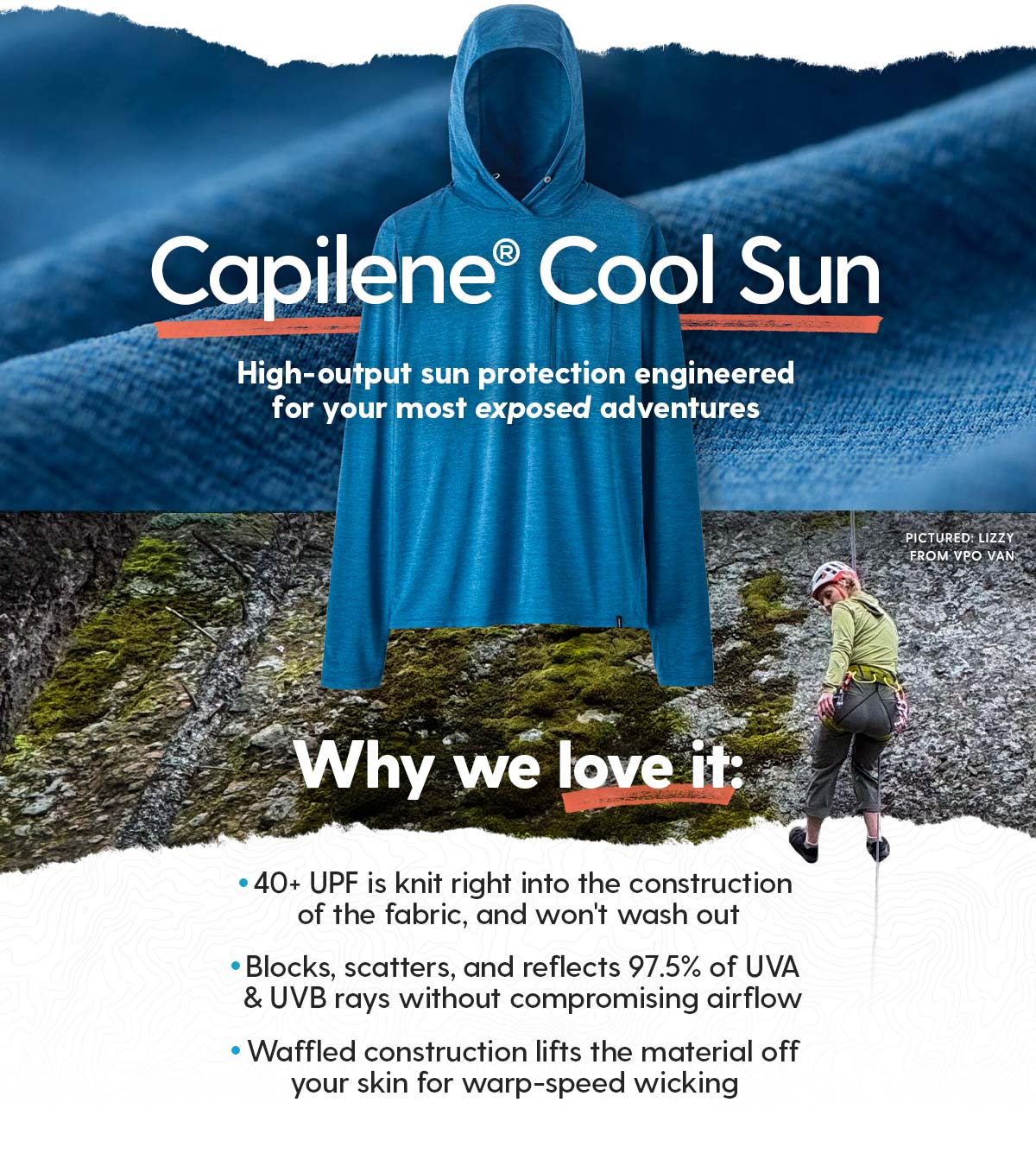 Capilene®&nbsp;Cool Sun - High output sun protection engineered for your most exposed adventures