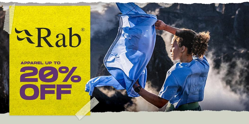 Save up to 20% Off Rab Apparel (*apparel only)