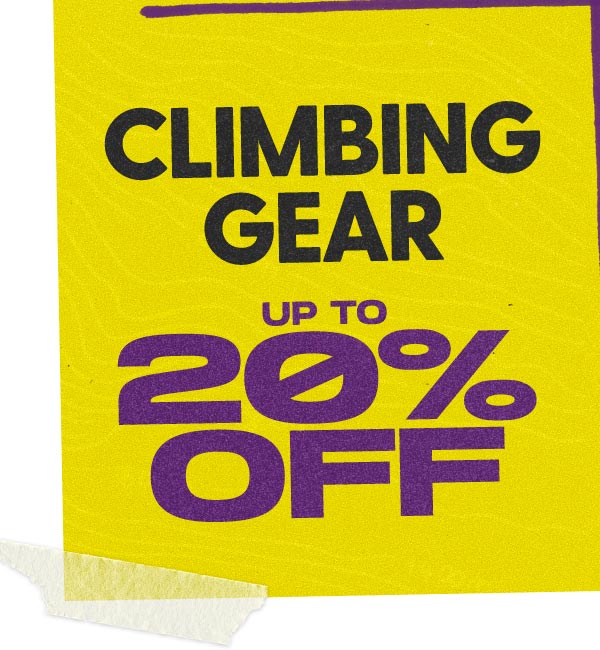 Save up to 20% off Climbing Gear