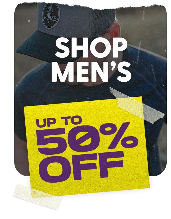 Save up to 50% off Men's