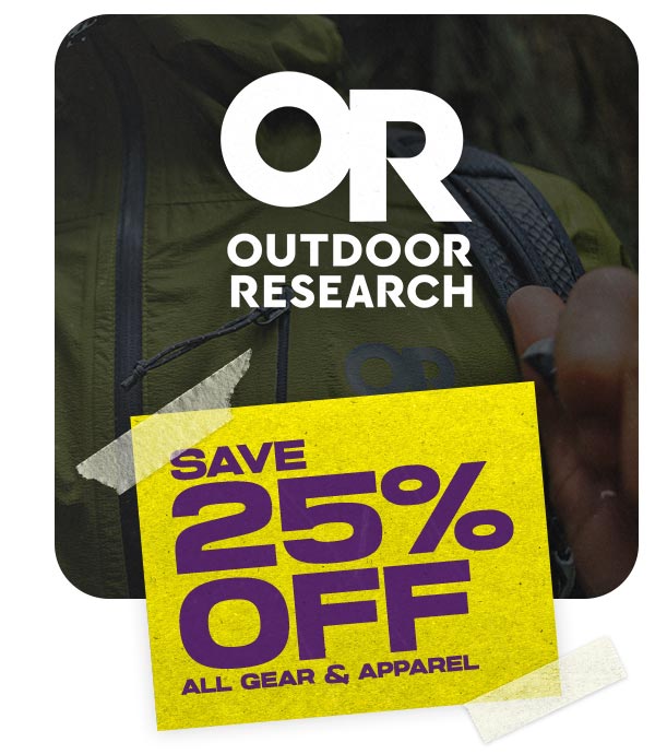 Save 25% off Outdoor Research