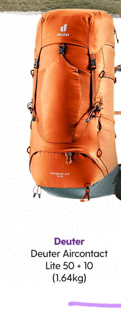 Shop Deuter Aircontact Lite 50 + 10 - 1.64kg