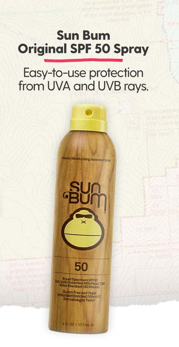 Sun Bum Original SPF 50 Spray: Easy-to-use protection from UVA and UVB rays.