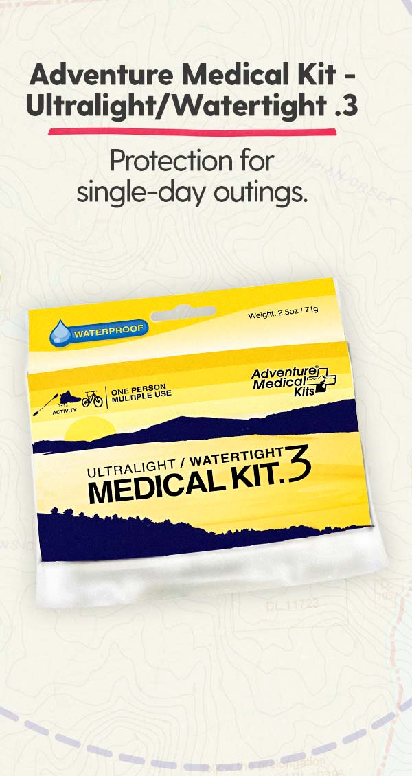 Adventure Medical Ultralight/Watertight .3 Medical Kit: Protection for single-day outings.