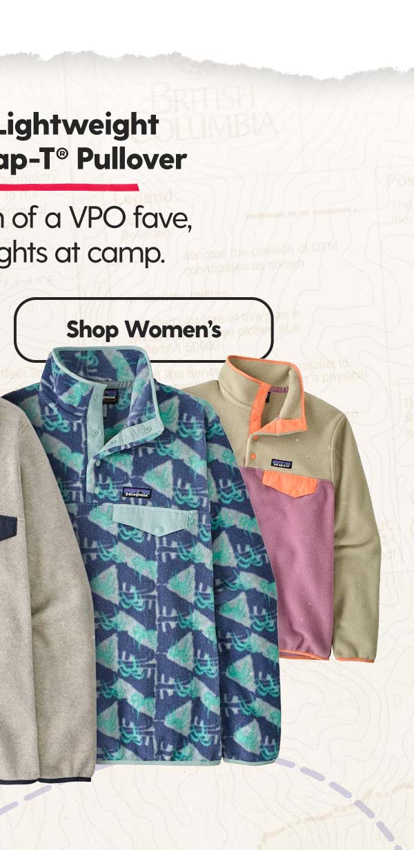 Women's Patagonia Lightweight Synchilla® Snap T® Pullover: A lighter version of a VPO fave, perfect for nights at camp.