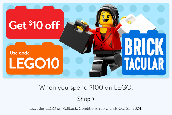 Get $10 off - When you spend $100 on LEGO. Use code LEGO10 - Excludes LEGO on Rollback. Conditions apply. Ends Oct 23, 2024.