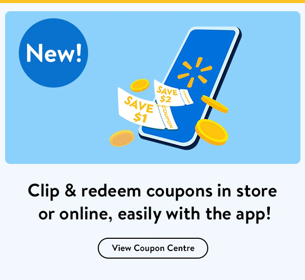 New! Clip & redeem coupons in store or online, easily with the app!