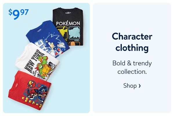 Character clothing - Bold & trendy collection.