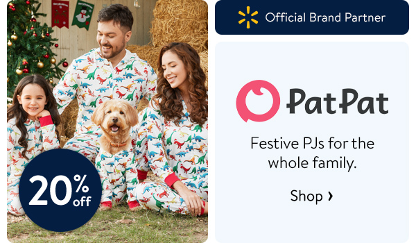 20% off - PatPat - Festive PJs for the whole family.