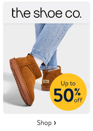 Up to 50% off  - the shoe co.