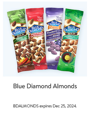 Blue Diamond Almonds - BDALMONDS expires Dec 25, 2024.