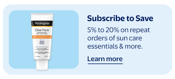 Subscribe to Save - 5% to 20% on repeat orders of sun care essentials & more.