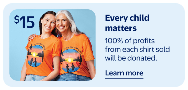Every child matters - 100% of profits from each shirt sold will be donated.