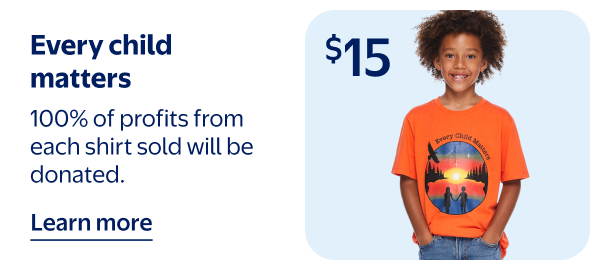 Every child matters - 100% of profits from each shirt sold will be donated.