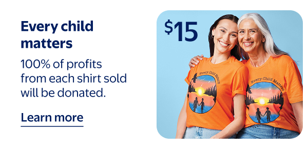 Every child matters - 100% of profits from each shirt sold will be donated.