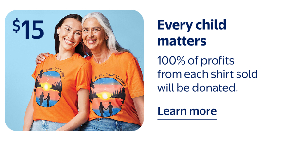 Every child matters - 100% of profits from each shirt sold will be donated.