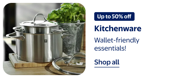 Up to 50% off - Kitchenware - Wallet-friendly essentials!