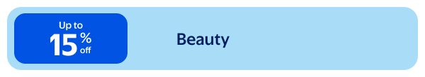Up to 15% off - Beauty