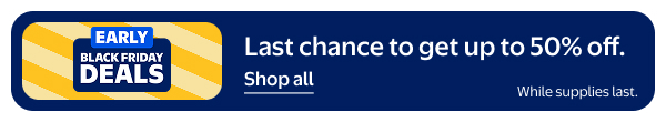 Early Black Friday Deals - Last chance to get up to 50% off. While supplies last.