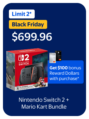 Get $100 bonus Reward Dollars with purchase* - Limit 2* - Nintendo Switch 2 + Mario Kart Bundle 