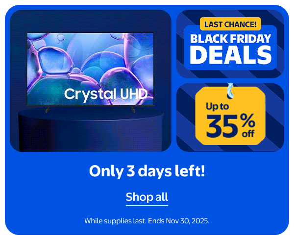 LAST CHANCE! BLACK FRIDAY DEALS - Up to 35% off - Only 3 days left! While supplies last. Ends Nov 30, 2025.